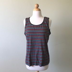 stretchy White Stag rainbow ribbed knit tank top